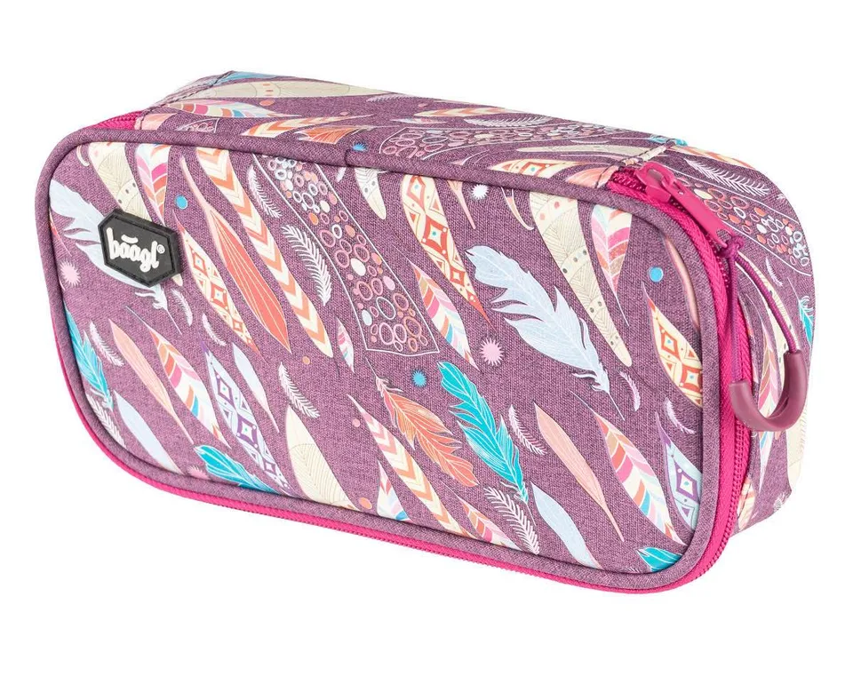 baagl-feathers-trousse-scolaire-rigide-double-fille image 1