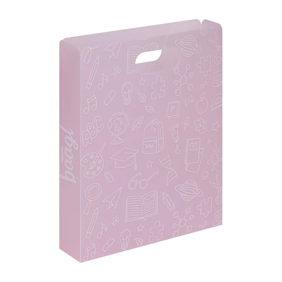baagl-school-pink-chemise-plastique-recycl-poign-e image 1
