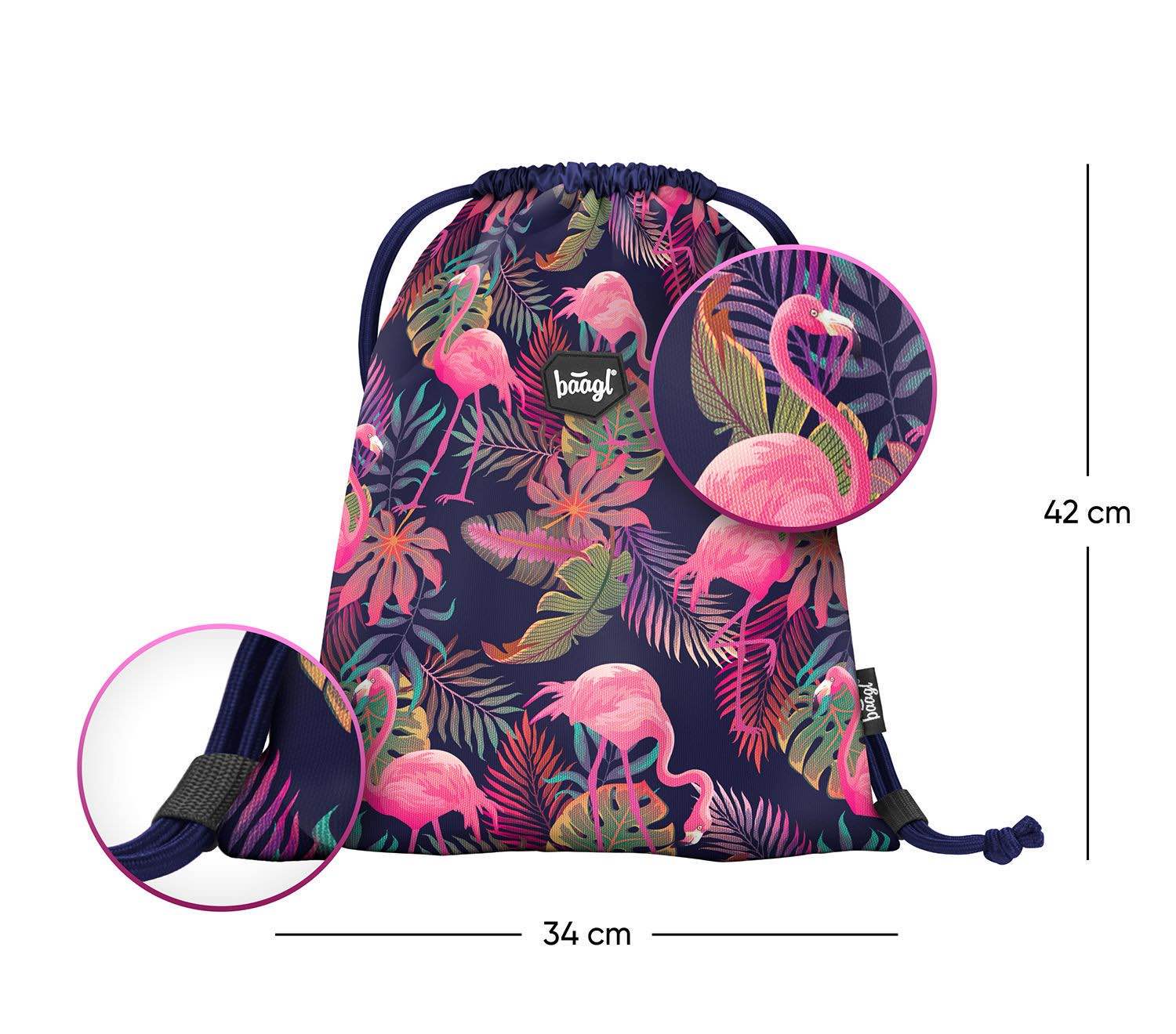 baagl-flamingo-sac-de-gym-flamant-rose-lavable image 2