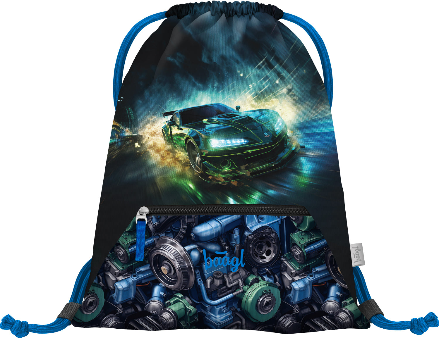baagl-gym-sacks-racing-car-sac-gym-poche-zip image 1