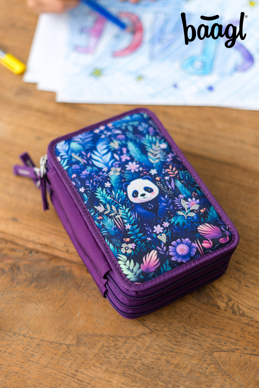 baagl-three-tier-trousse-jungle-panda-vide-3-volets image 8