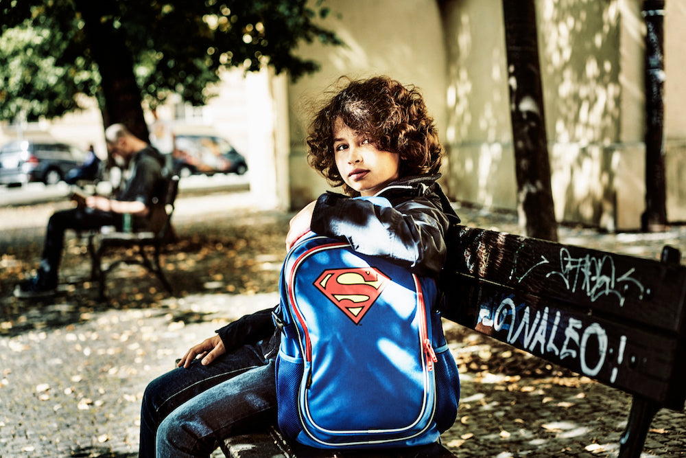 baagl-superman-sac-dos-scolaire-grand-avec-poncho image 2