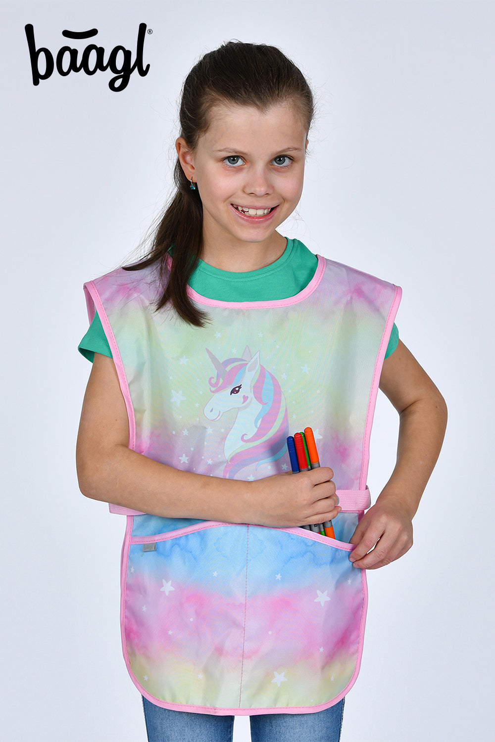 baagl-rainbow-unicorn-tablier-enfant-licorne-lavable image 6