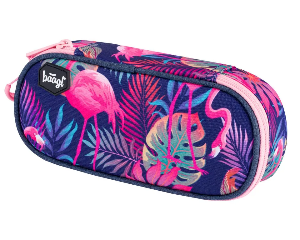 baagl-flamingo-trousse-scolaire-compacte-flamant-rose-vide image 1