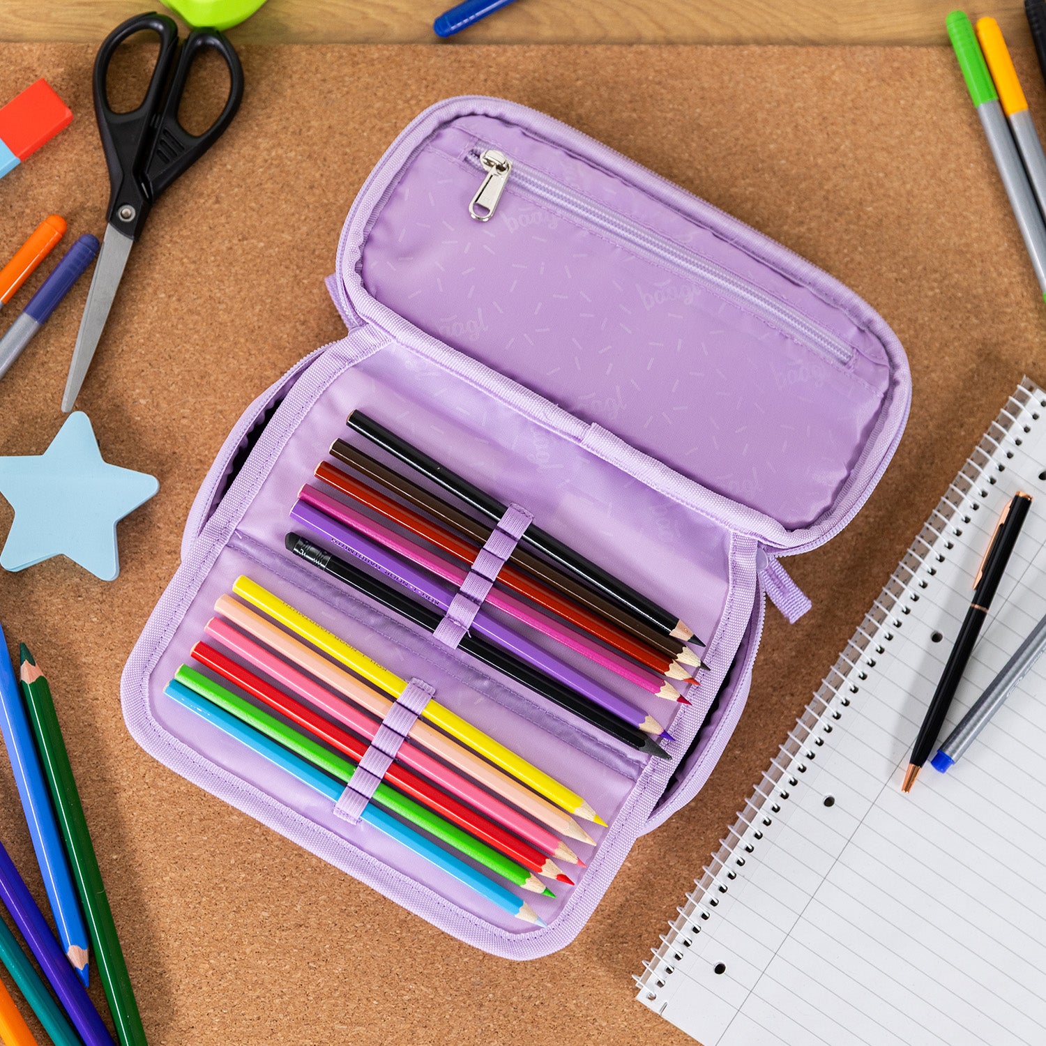 baagl-school-pencil-pouches-lavender-trousse-zip-recycl-e image 6