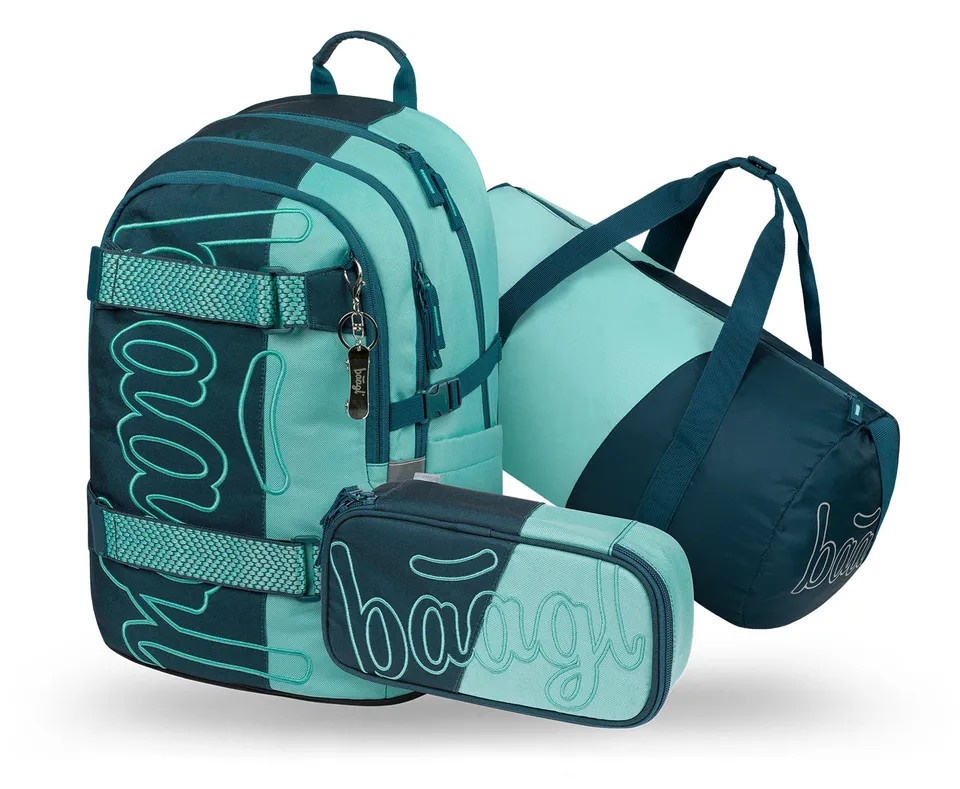 baagl-school-sets-skate-petrol-cartable-skate-trousse-recycl image 1