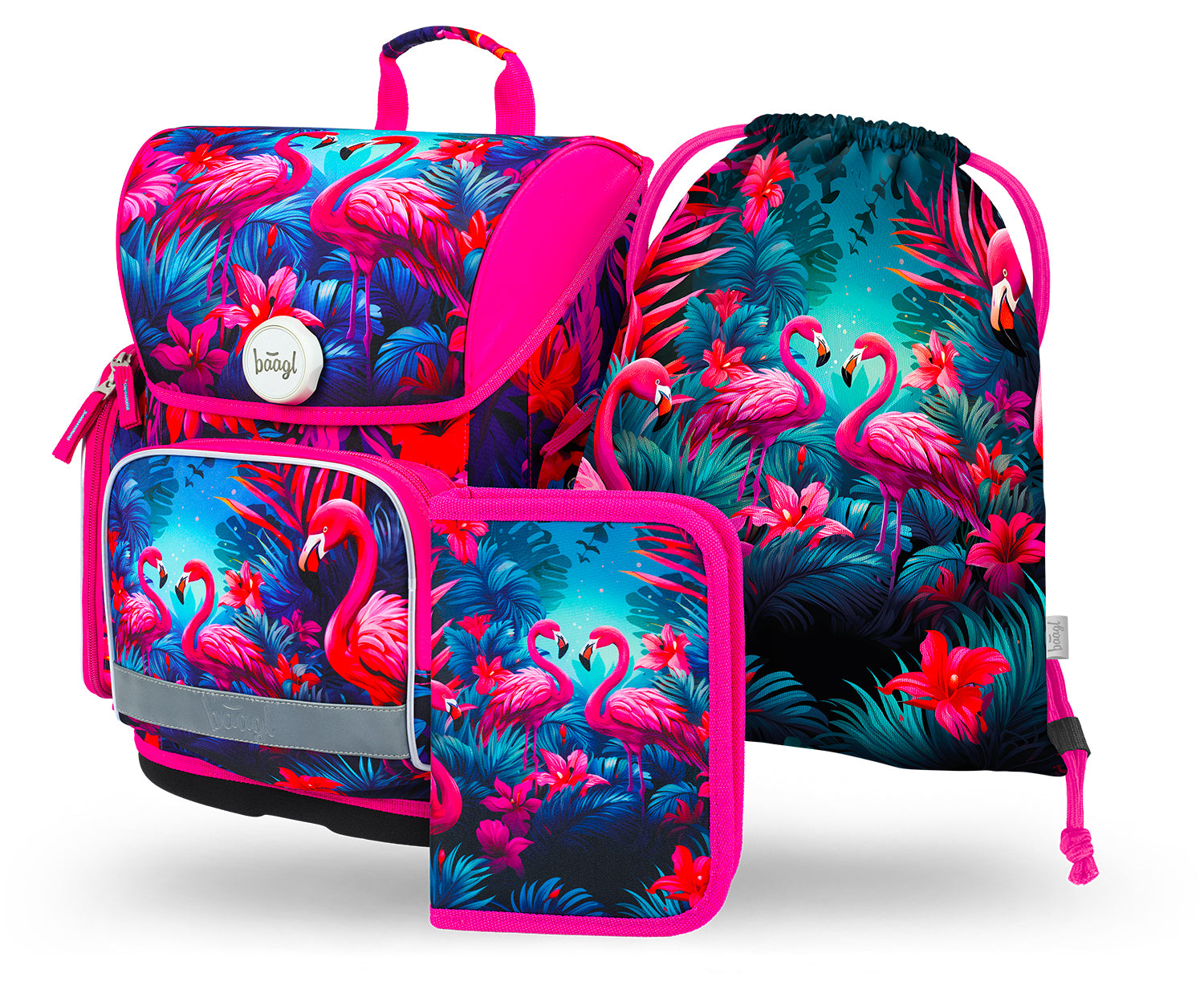 baagl-ergo-flamingos-set-scolaire-3-pi-ces-flamants image 1