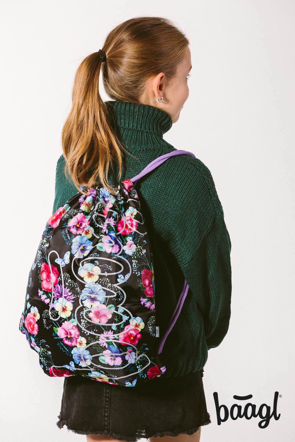 baagl-gym-sacks-skate-flowers-sac-de-gym-enfant image 4