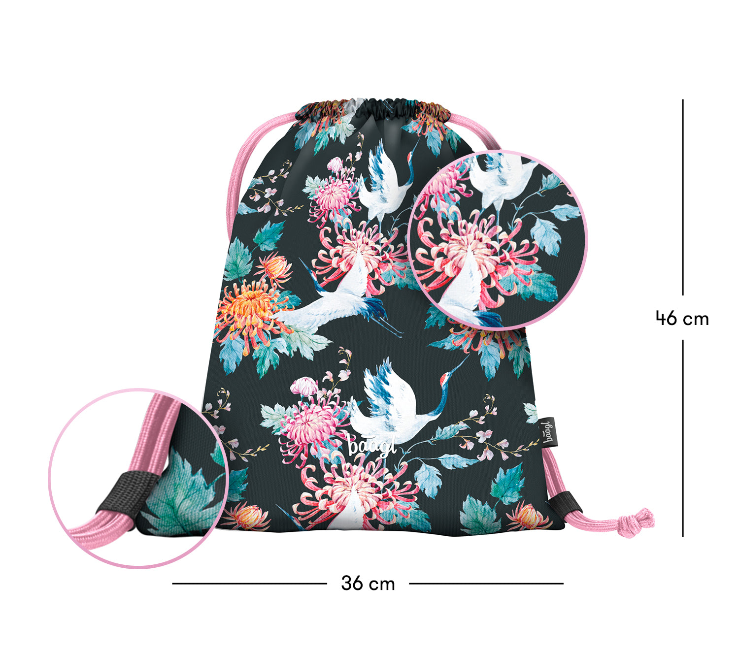 baagl-gym-sacks-sac-de-sport-birds-lavable image 3