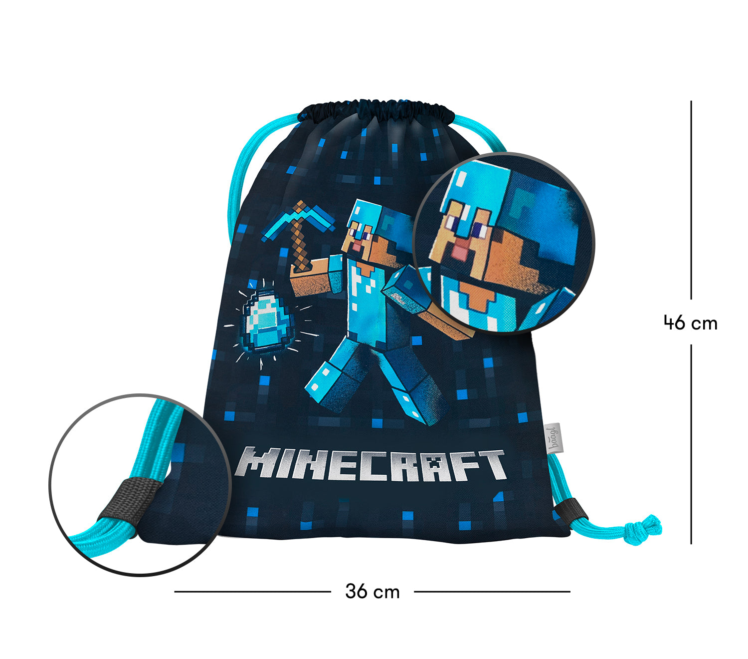 baagl-minecraft-blue-axe-sac-de-sport-gym-gar-on-bleu image 3