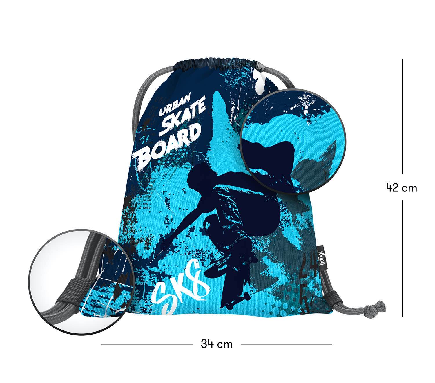baagl-gym-sacks-skateboard-sac-gym-lavable image 3