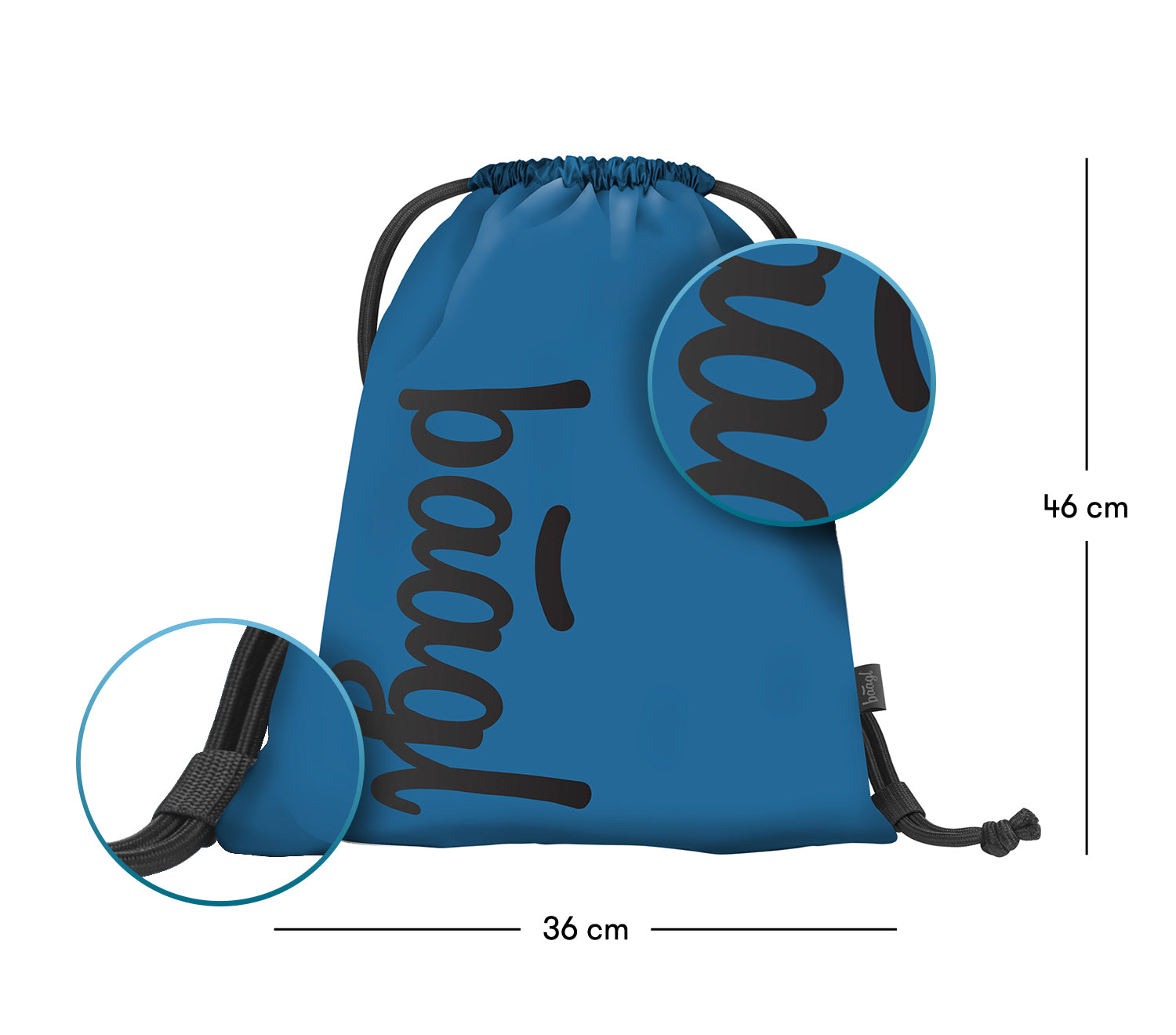 baagl-ocean-blue-sac-de-gym-enfant-cordon-lavable image 3