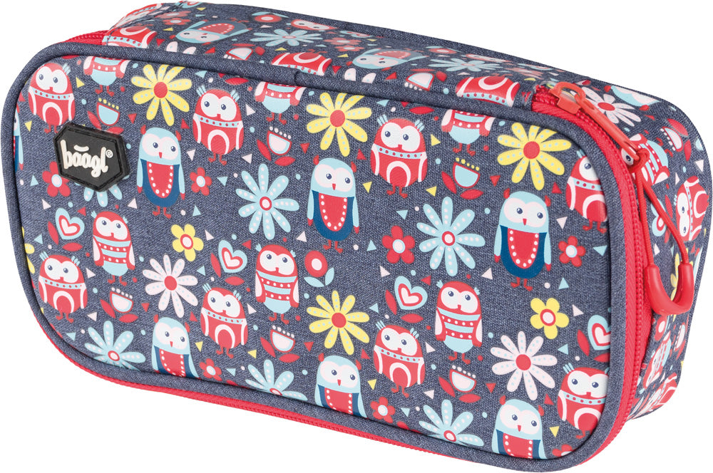 baagl-happy-owls-trousse-scolaire-hiboux-zip image 1