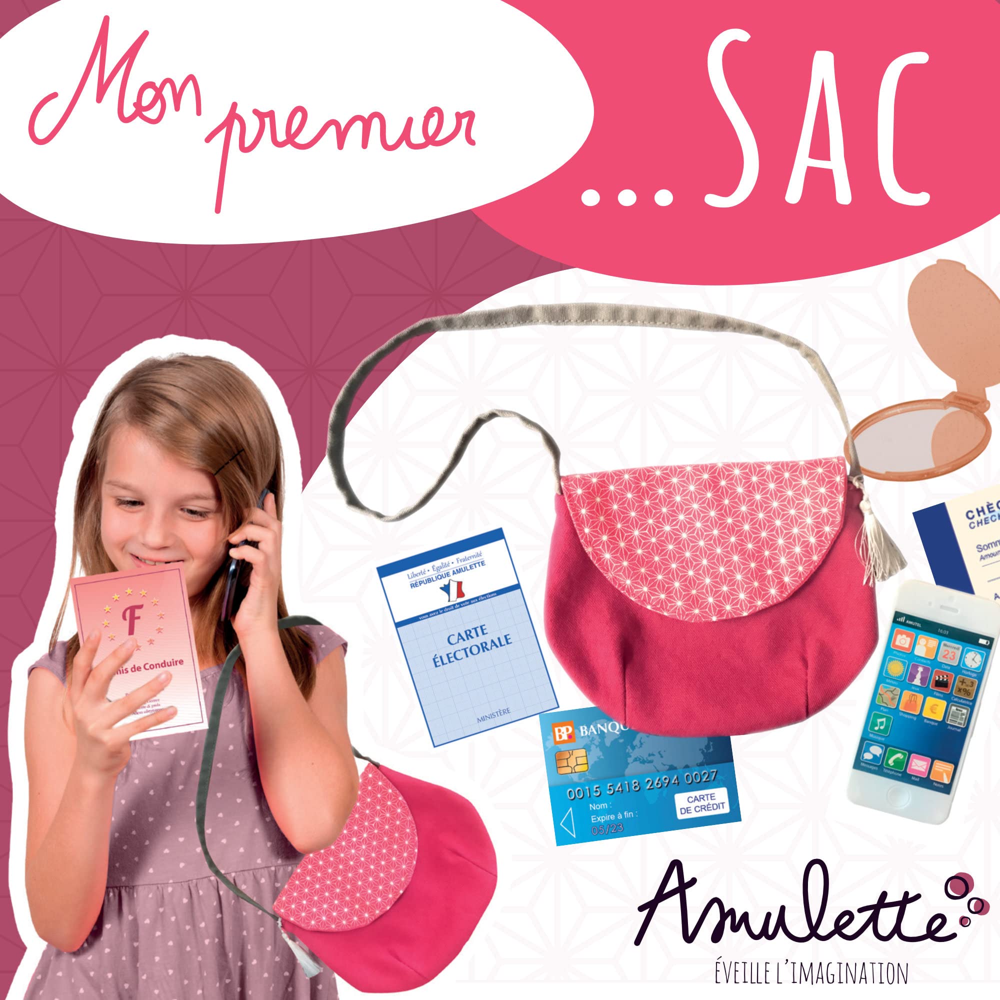 amulette-mon-premier-sac-main-jouet-imitation-rose-16-accessoires image 2