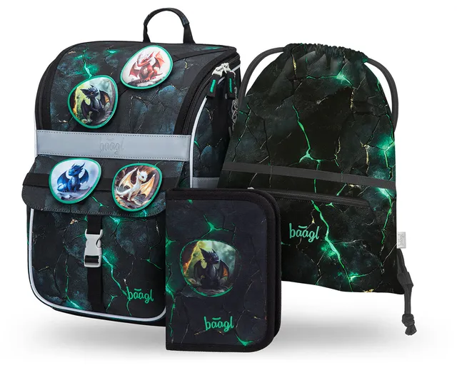 baagl-zippy-dragons-ensemble-scolaire-cartable-18-l image 1