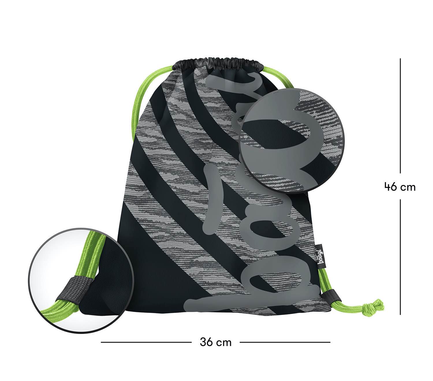 baagl-gym-sacks-skate-grey-sac-de-gym-gris-phosphorescent image 3