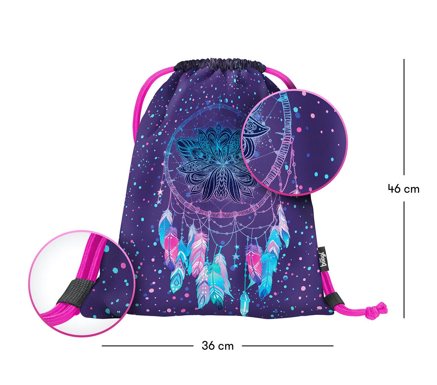 baagl-gym-sacks-dream-catcher-sac-de-gym-lavable image 3