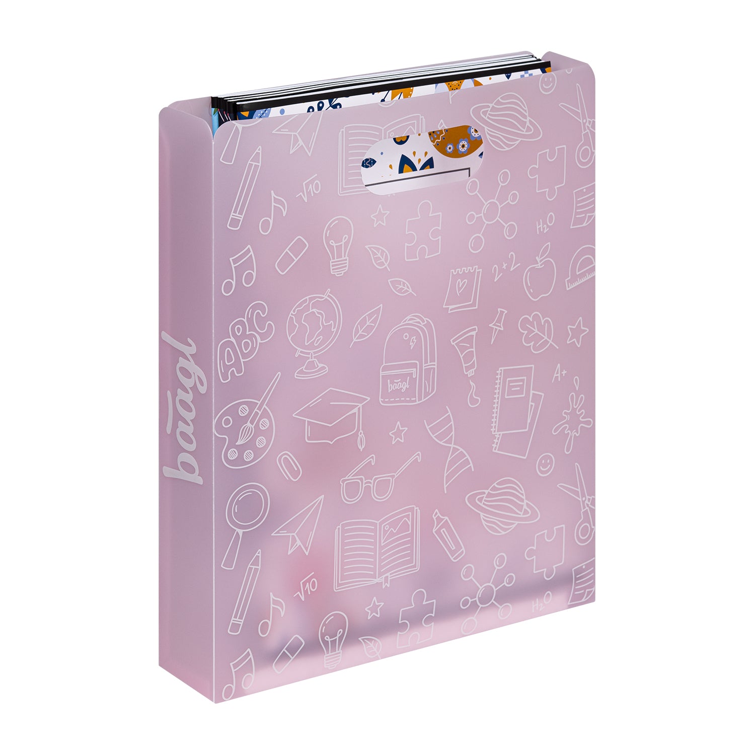 baagl-school-pink-chemise-plastique-recycl-poign-e image 2