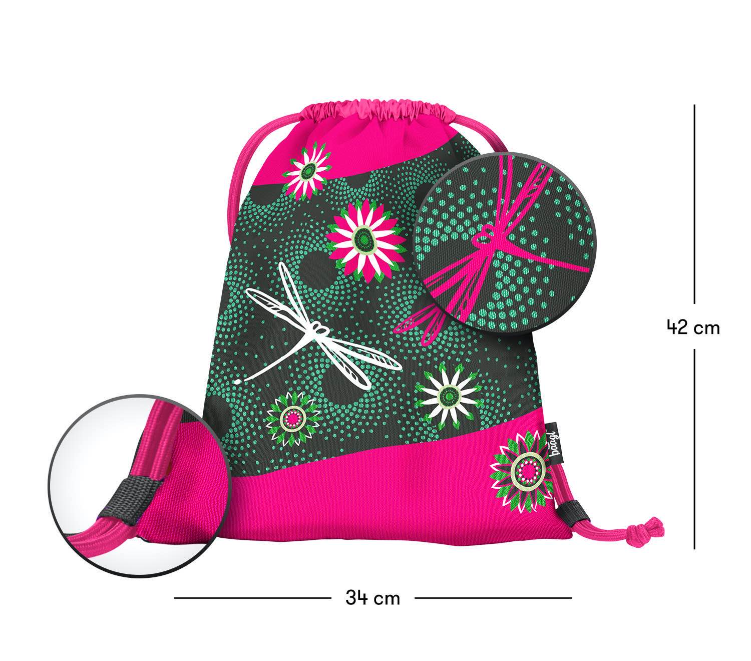 baagl-gym-sacks-flowers-sac-de-gym-fleurs-lavable image 3