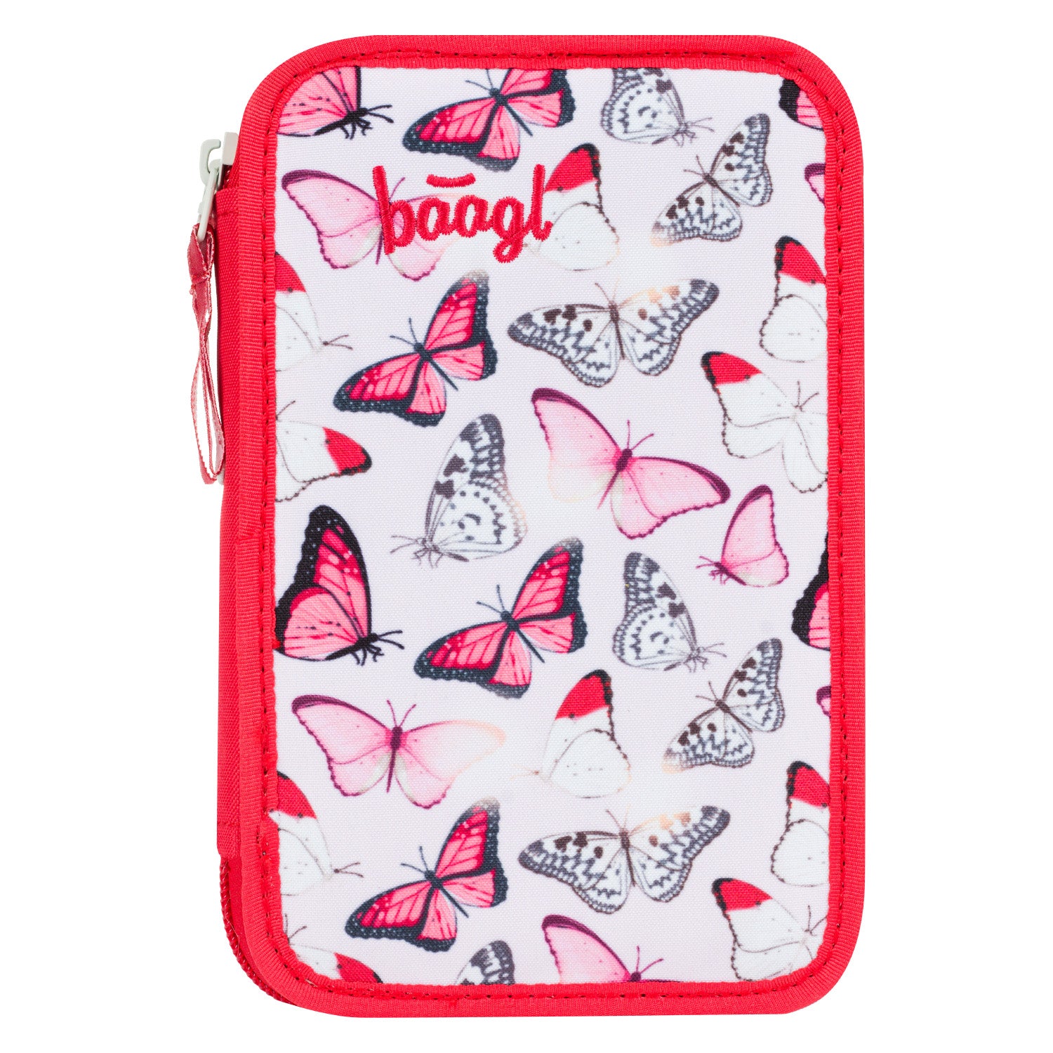 baagl-red-butterfly-trousse-scolaire-double-tage-vide image 2
