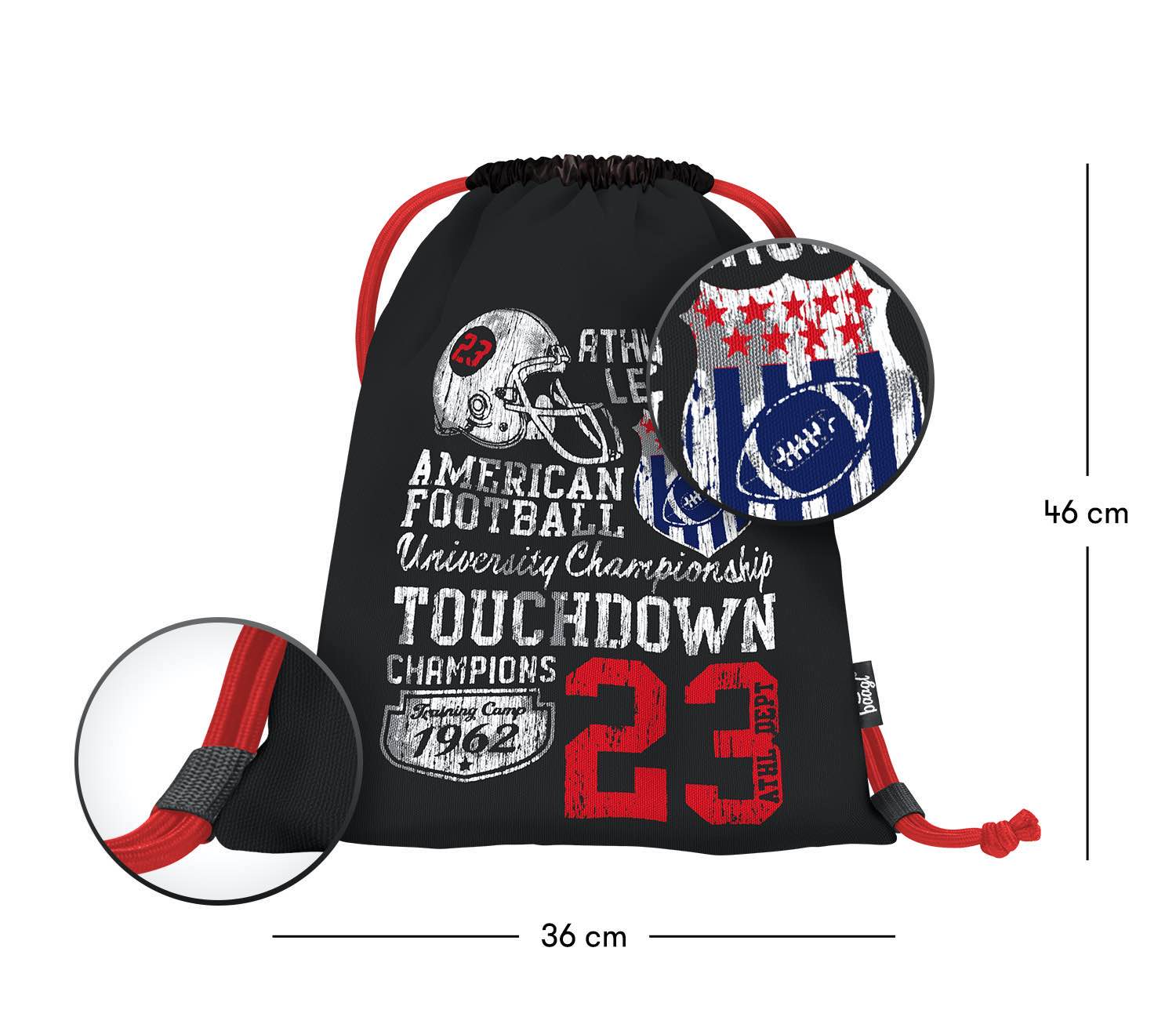 baagl-us-football-2-sac-gym-lavable-lacets image 3