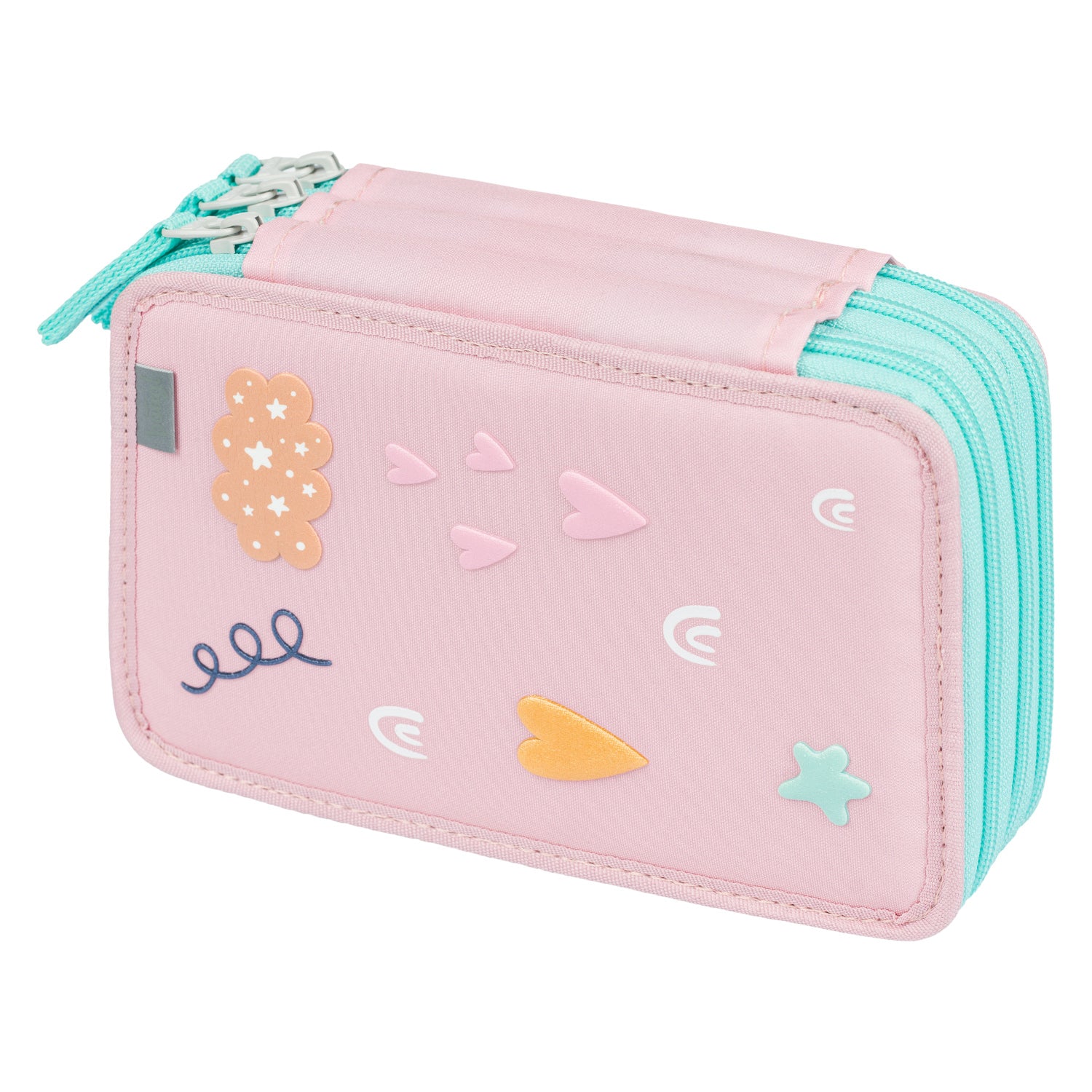 baagl-pink-rainbow-trousse-3-compartiments-rose-ykk image 2