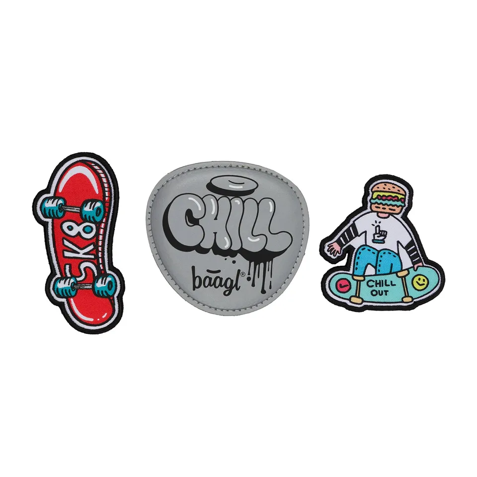 baagl-baaglies-chill-skate-sk8-patchs-sac-lot-3-velcro image 1