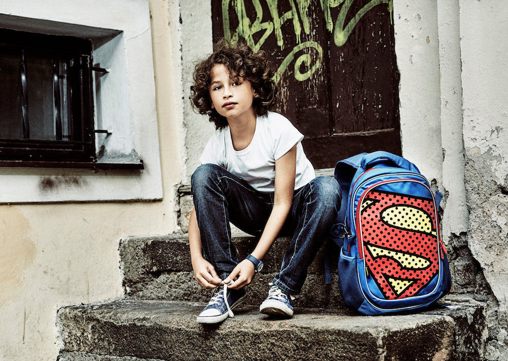 baagl-sac-dos-superman-pop-2-compartiments-housse-pluie image 3