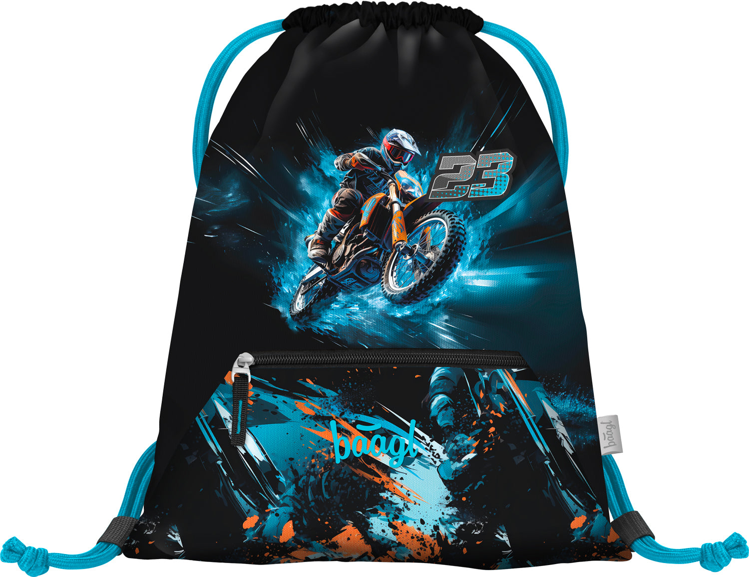 baagl-gym-sacks-sac-de-gym-motor-bike-poche-zip image 1