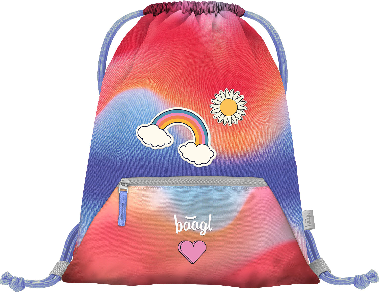 baagl-gym-sacks-rainbow-red-sac-gym-poche-zipp-e image 1
