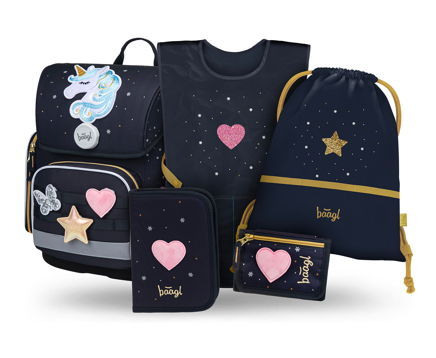 baagl-ergo-unicorn-gold-ii-cartable-ensemble-scolaire-fille-19-l image 1
