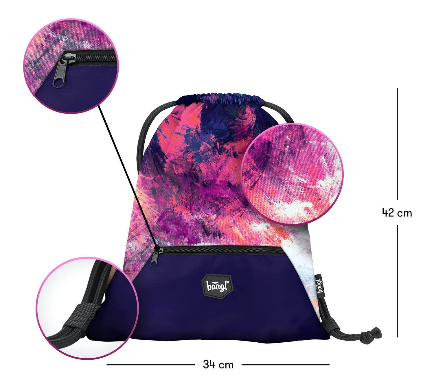baagl-gym-sacks-abstract-sac-de-gym-poche-zipp-e image 3