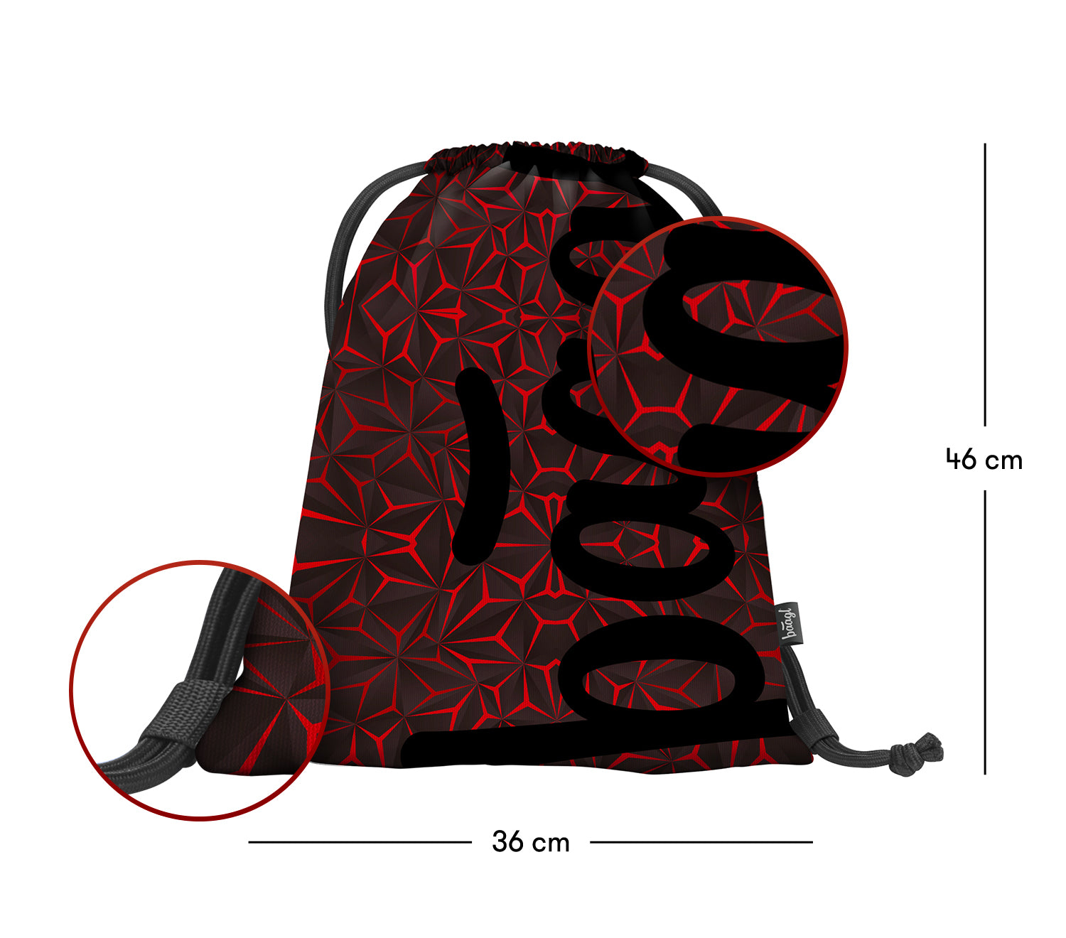 baagl-red-polygon-sac-gym-sport-rouge image 3