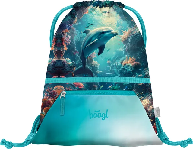baagl-gym-sacks-dolphin-sac-gym-dolphin-poche-zipp-e image 1