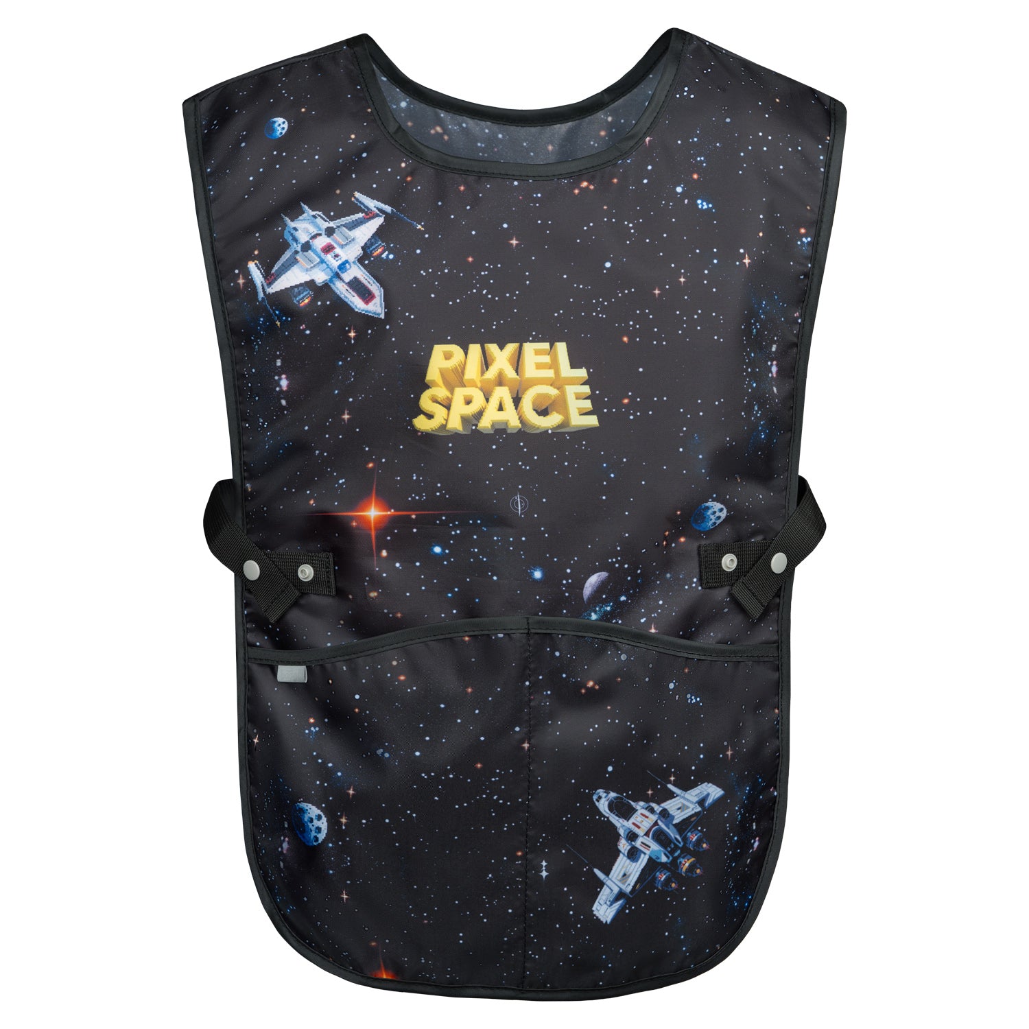 baagl-aprons-pixel-space-tablier-enfant-lavable-poches image 1