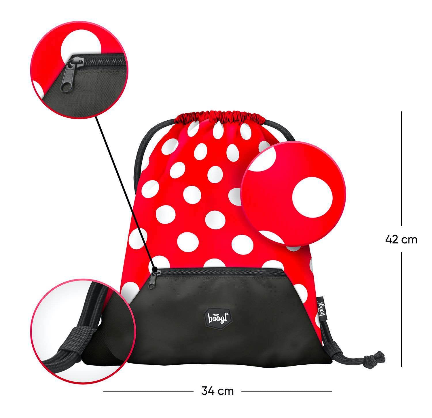 baagl-dots-sac-gym-poche-zip-pois image 2