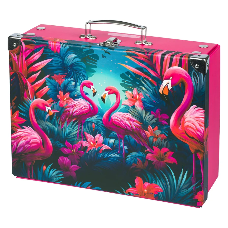 baagl-briefcases-flamingos-mallette-scolaire-pliable-flamants image 1