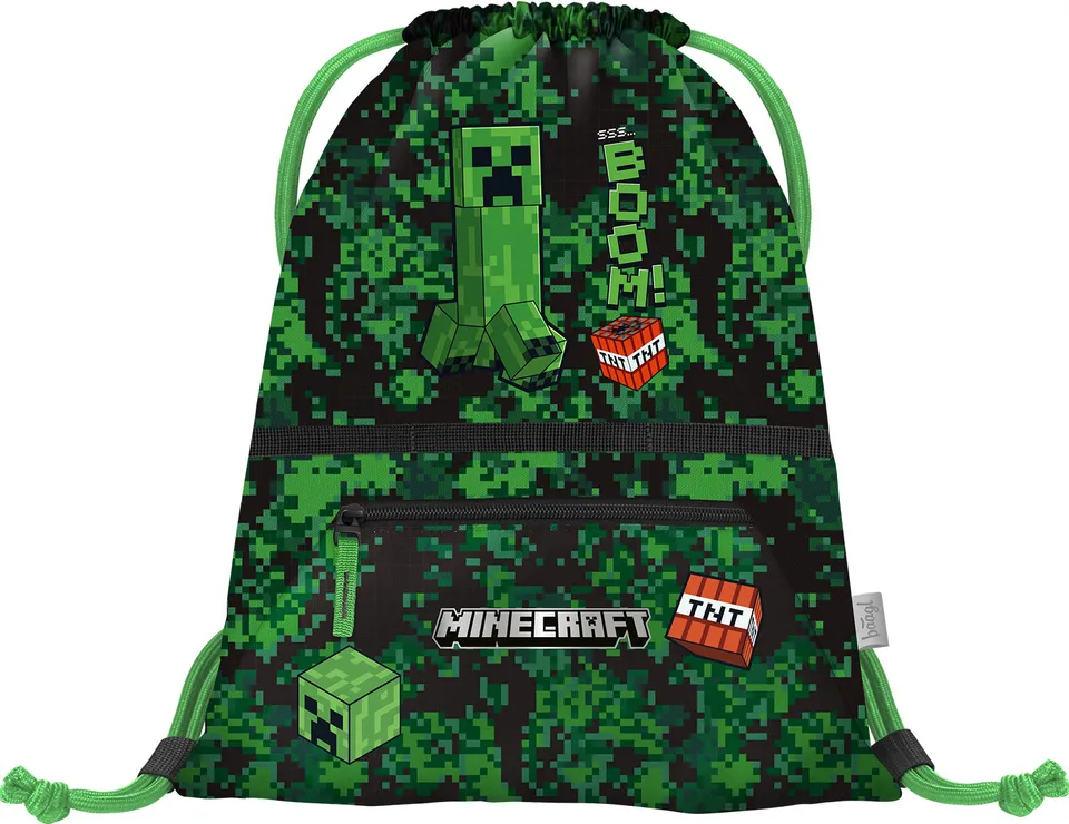 baagl-minecraft-boom-sac-de-gym-poche-zipp-e image 1