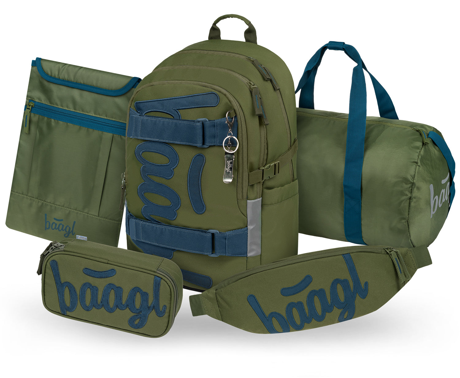 baagl-skate-olive-ii-kit-scolaire-sac-dos-trousse-skateboard image 1
