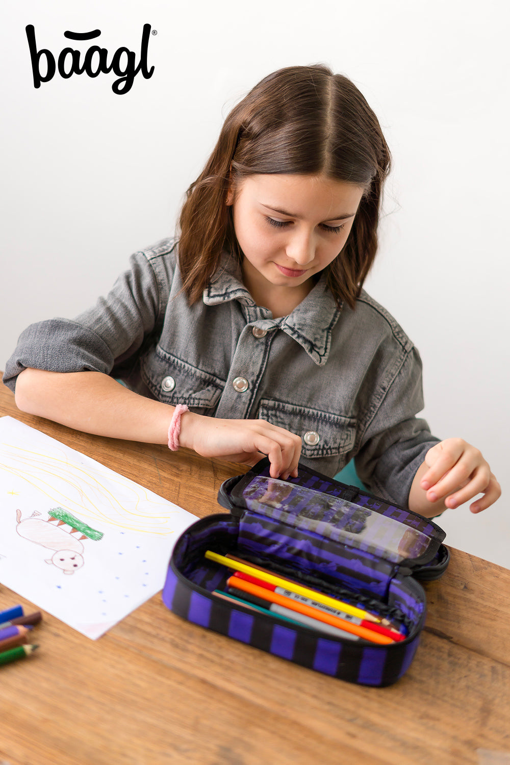 baagl-wednesday-trousse-scolaire-rigide-fermeture-ykk image 5