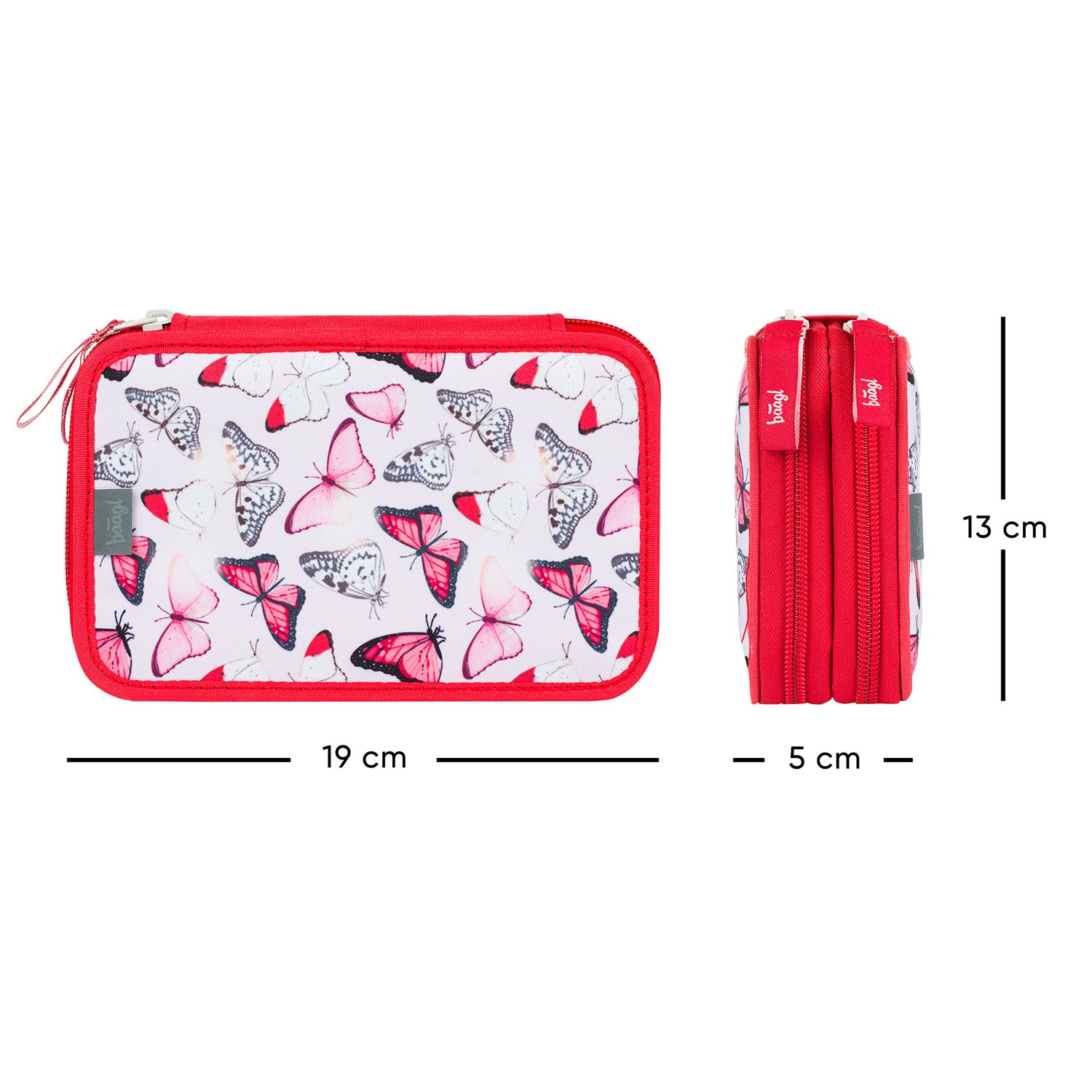baagl-red-butterfly-trousse-scolaire-double-tage-vide image 5