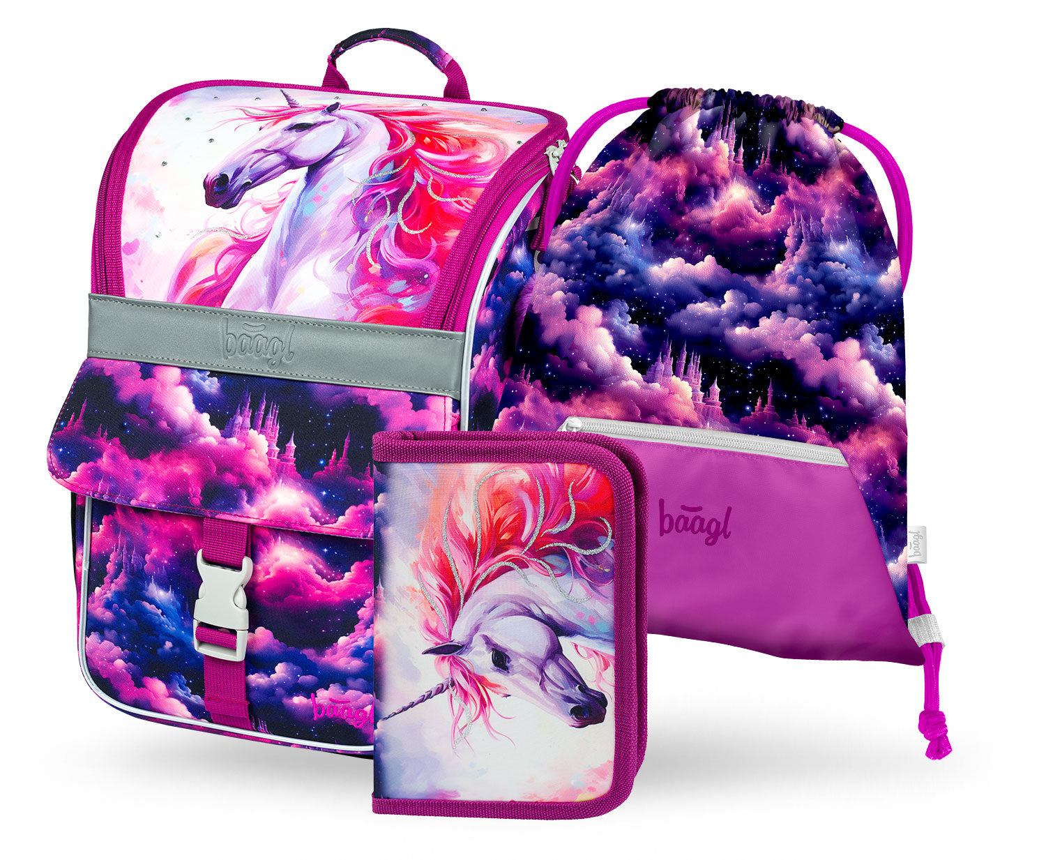 baagl-zippy-royal-unicorn-cartable-ensemble-3-pi-ces-licorne image 1