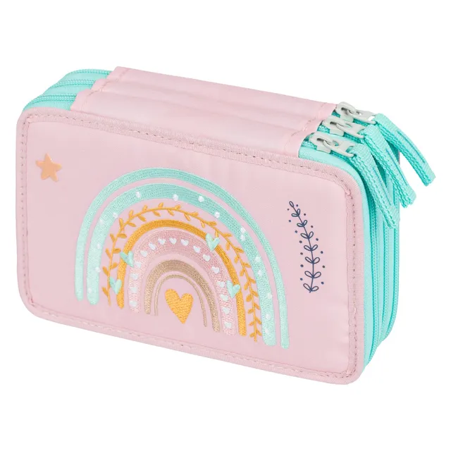 baagl-pink-rainbow-trousse-3-compartiments-rose-ykk image 1