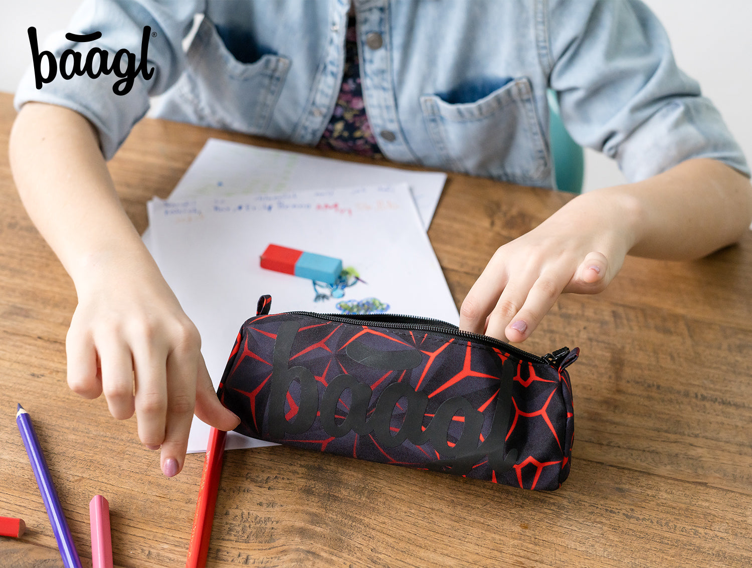 baagl-red-polygon-trousse-scolaire-recycl-e image 7