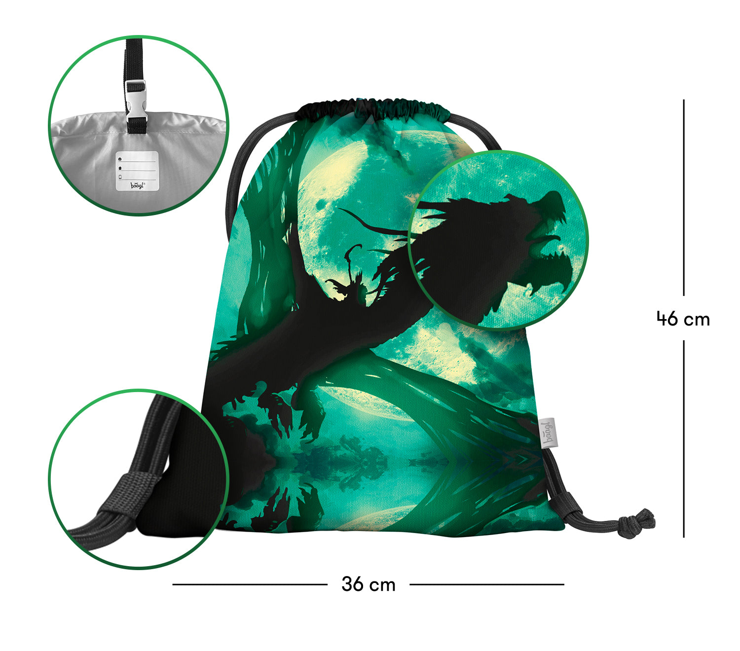 baagl-dragon-sac-de-gym-enfant-cordons image 3