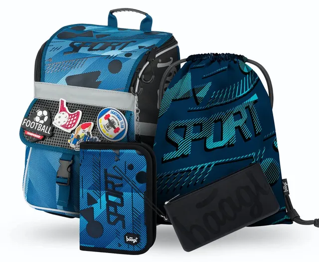 baagl-zippy-sport-cartable-scolaire-gar-on-18-l-trousse-sac image 1