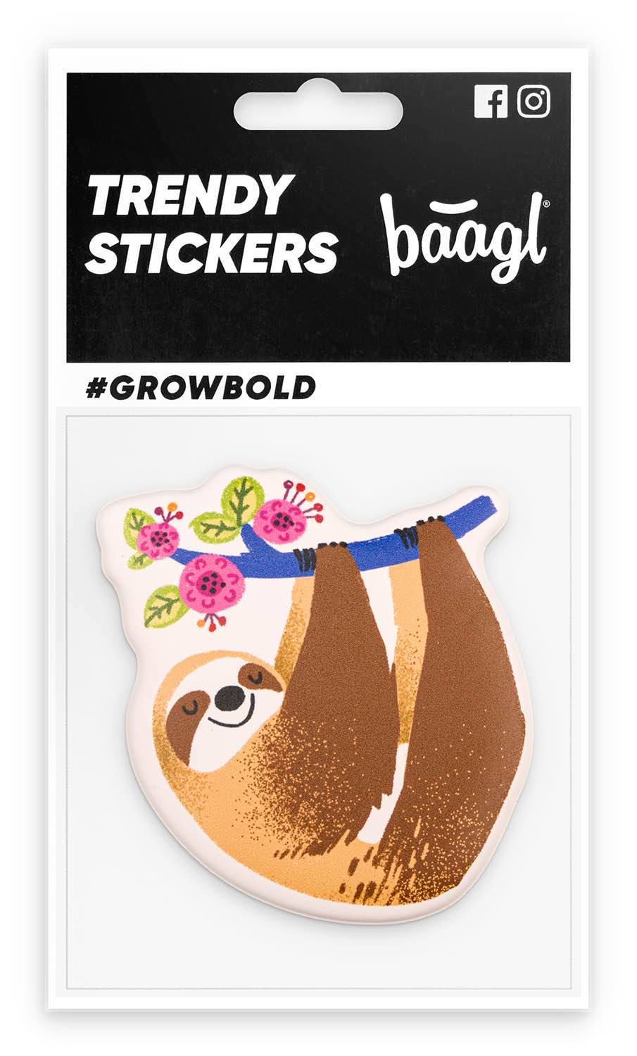 baagl-sloth-stickers-3d-r-utilisables-paresseux image 1
