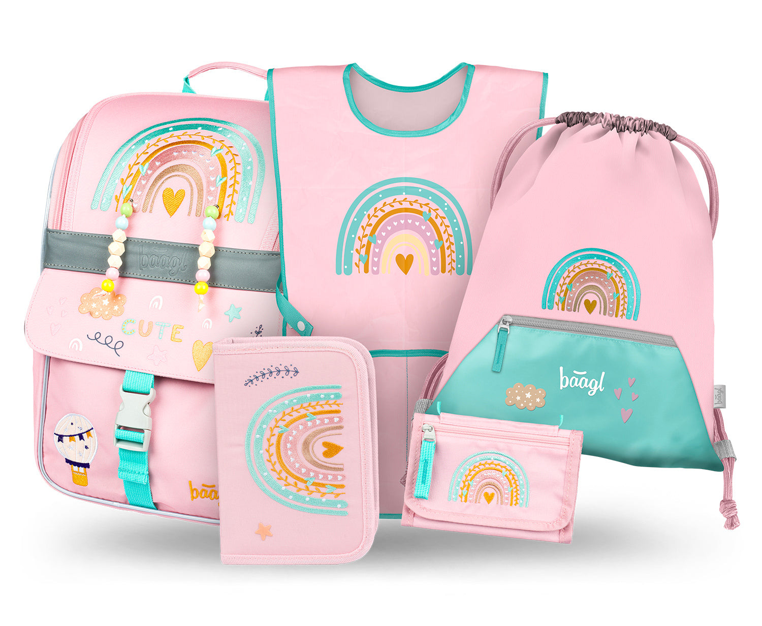 baagl-zippy-rainbow-pink-iii-set-cartable-cp-fille-3-pi-ces image 1