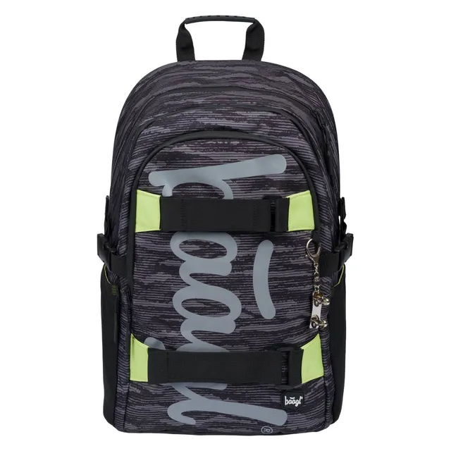 baagl-skate-grey-sac-dos-scolaire-gris-25-l image 1