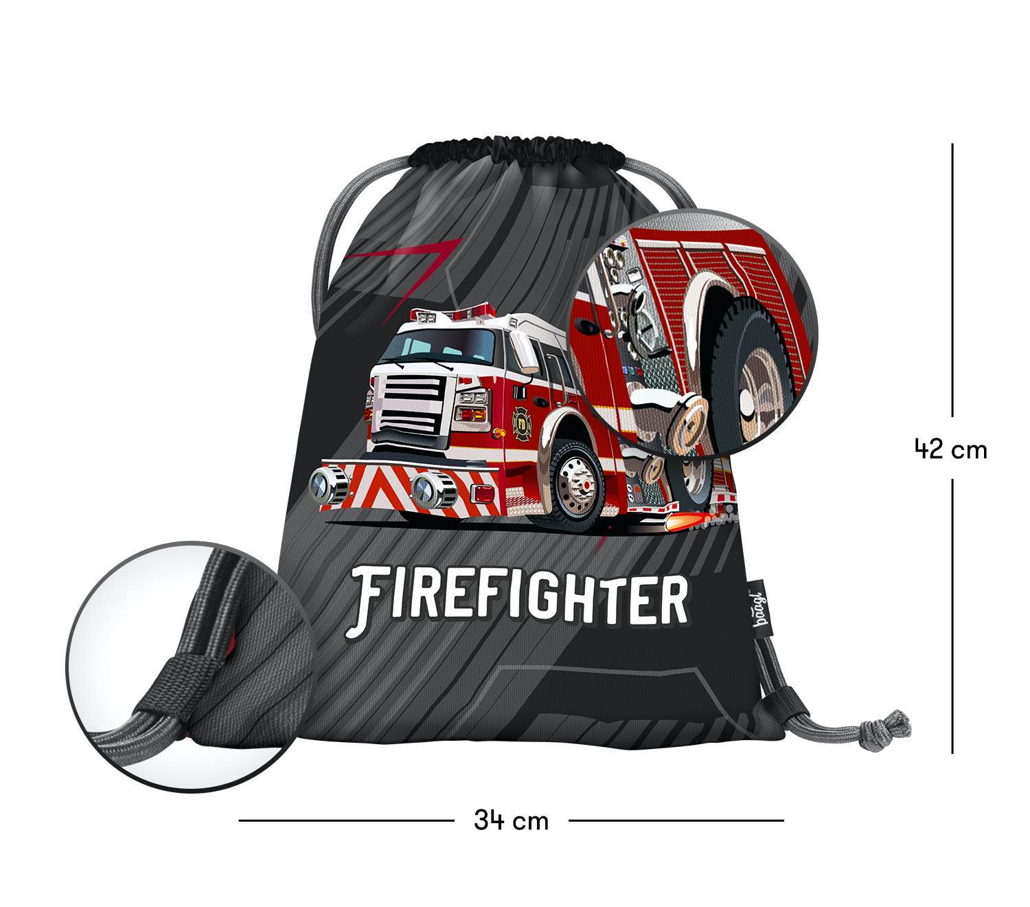 baagl-gym-sacks-firetruck-sac-gym-camion-pompier-enfant image 3